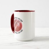 Kleine tekst MAROON Combo 15oz Aangepast Cricket Mok (Voorkant links)