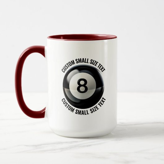 Kleine tekst MAROON Combo 15oz Aangepaste 8 Ball Mok (Links)