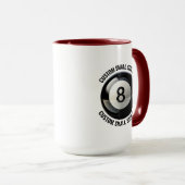 Kleine tekst MAROON Combo 15oz Aangepaste 8 Ball Mok (Voorkant rechts)