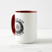 Kleine tekst MAROON Combo 15oz Aangepaste 8 Ball Mok (Voorkant links)
