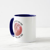 Kleine tekst NAVY BLAUW Combo 11oz Aangepast Crick Mok (Voorkant links)