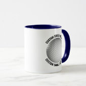 Kleine tekst NAVY BLAUW Combo 11oz Aangepaste Golf Mok (Voorkant rechts)