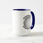 Kleine tekst NAVY BLAUW Combo 15oz Aangepaste Golf Mok (Voorkant rechts)