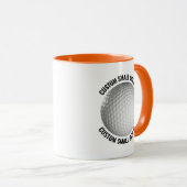 Kleine tekst ORANJE Combo 11oz Aangepaste Golf Mok (Voorkant rechts)