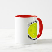 Kleine tekst RODE Combo 11oz Douane Pickleball Mok (Voorkant rechts)
