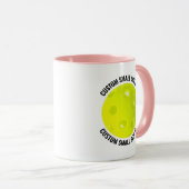 Kleine tekst ROZE Combo 11oz Aangepaste Pickleball Mok (Voorkant rechts)