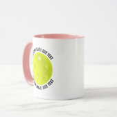 Kleine tekst ROZE Combo 11oz Aangepaste Pickleball Mok (Voorkant links)