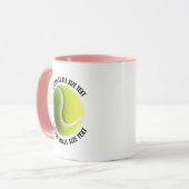 Kleine tekst ROZE Combo 11oz Aangepaste Tennis Mok (Voorkant links)