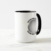 Kleine tekst ZWART Combo 15oz Aangepaste Golf Mok (Voorkant rechts)