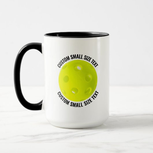 Kleine tekst ZWART Combo 15oz Aangepaste Picklebal Mok (Links)