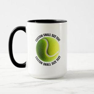 Kleine tekst ZWART Combo 15oz Aangepaste Tennis Mok