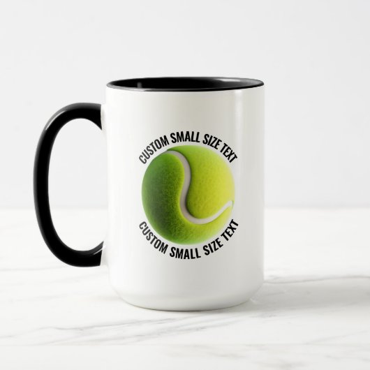 Kleine tekst ZWART Combo 15oz Aangepaste Tennis Mok (Links)