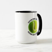 Kleine tekst ZWART Combo 15oz Aangepaste Tennis Mok (Voorkant rechts)