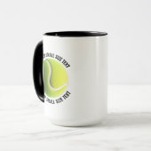 Kleine tekst ZWART Combo 15oz Aangepaste Tennis Mok (Voorkant links)