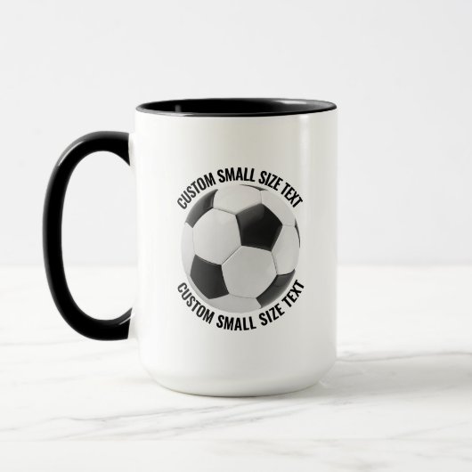Kleine tekst ZWART Combo 15oz Aangepaste Voetbal Mok (Links)