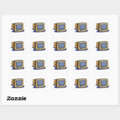 Kleine televisie vierkante sticker (Vel)