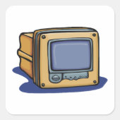 Kleine televisie vierkante sticker (Voorkant)