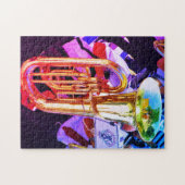 Kleine Tenor Tuba Musical Instruments Brass Band Legpuzzel (Horizontaal)