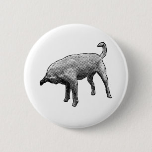 Kleine Terriër met Gedraaide Kop Ronde Button 5,7 Cm