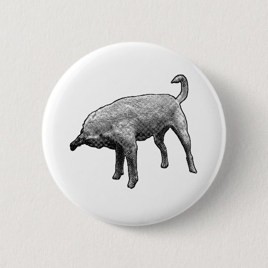 Kleine Terriër met Gedraaide Kop Ronde Button 5,7 Cm (Voorkant)