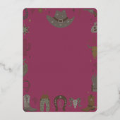 Kleine Texas Cowgirl baby shower Folie Uitnodiging (Achterkant)