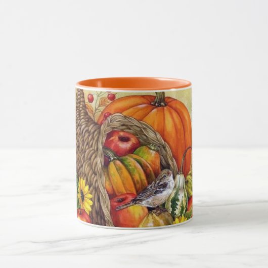 Kleine Thanksgiving Bird Harvest Mok Cup Sinaasapp (Midden)