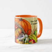 Kleine Thanksgiving Bird Harvest Mok Cup Sinaasapp (Voorkant rechts)