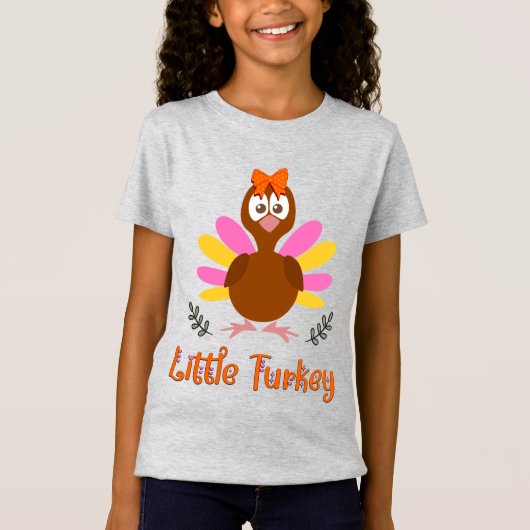Kleine Thanksgiving-Meisjes T-Shirt (Voorkant)