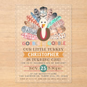 Kleine Thanksgiving Turkije elke dag van de leefti Acryl Uitnodigingen (Voorkant)