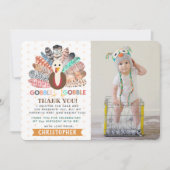 Kleine Thanksgiving Turkije elke leeftijd foto Bedankkaart (Voorkant)