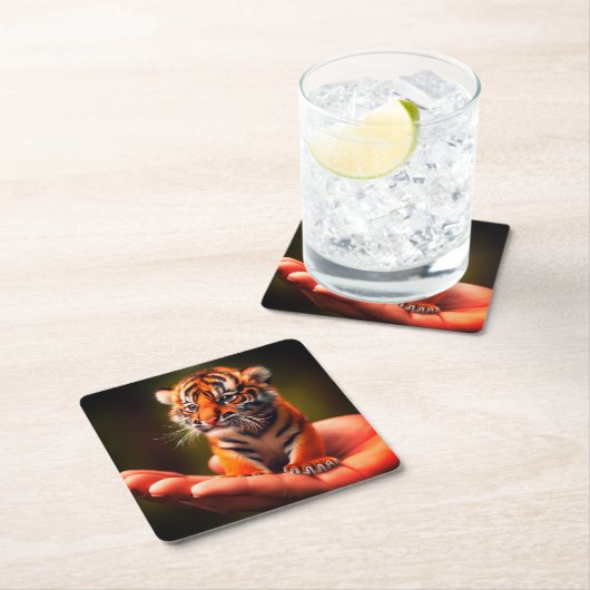 Kleine tijger kartonnen onderzetters (Insitu)