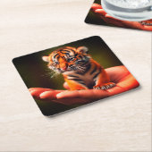 Kleine tijger kartonnen onderzetters (Schuin)