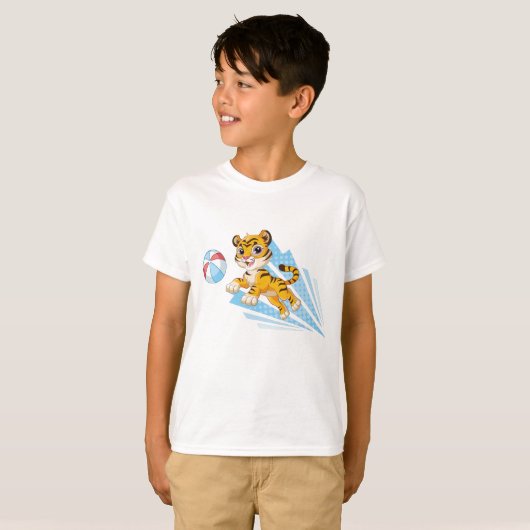 Kleine tijger met bal t-shirt (Voorkant volledig)