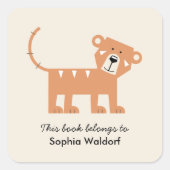 Kleine tijger vierkante sticker (Voorkant)