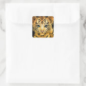KLEINE TIJGER VIERKANTE STICKER (Tas)