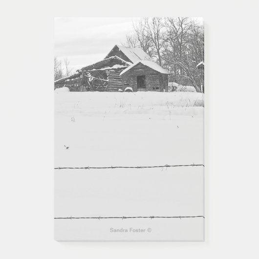 Kleine tinten met hek Winter Scene Post-it® Notes (Voorkant)