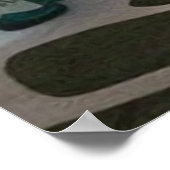 Kleine toeristische stad met veel kleurrijke huize poster (Hoek)