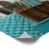 Kleine Toeristische stad veel kleurrijke huizen ge Poster (Hoek)