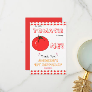 Kleine Tomatie wordt één Cute 1e verjaardag Bedankkaart