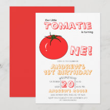 Kleine Tomatie wordt één Cute 1e verjaardag
