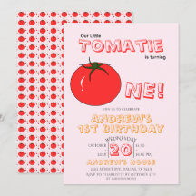 Kleine Tomatie Wordt Eén Schattige 1e Verjaardag