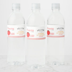 Kleine Tomatie Wordt Eén Schattige 1e Verjaardag Waterfles Etiket
