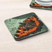 Kleine tortoiseshel Butterfly Bier Onderzetter (Linkerzijde)