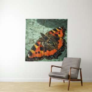 Kleine tortoiseshel Butterfly Wandkleed