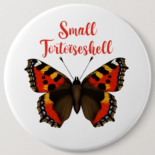 Kleine tortoiseshell vlinder ronde badge button 6,0 cm (Voorkant)