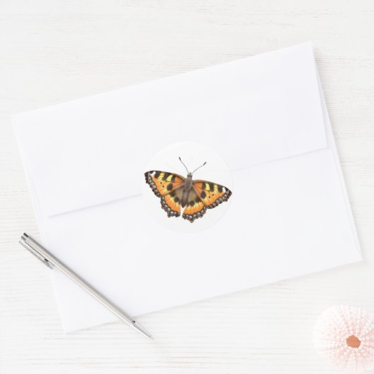 Kleine Tortoiseshell Vlinder Sticker (Envelop)