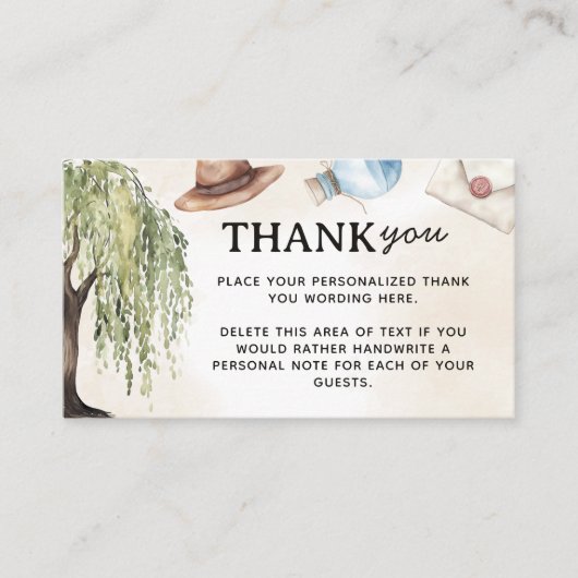 Kleine tovenaar Baby shower Dank u behuizing Kaart (Voorkant)