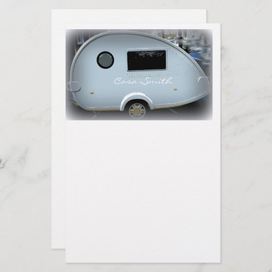 Kleine traangasaanhangwagen briefpapier (Voorkant / Achterkant)