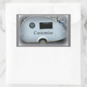 Kleine traangasaanhangwagen met zigeunercaravan kl rechthoekige sticker (Tas)