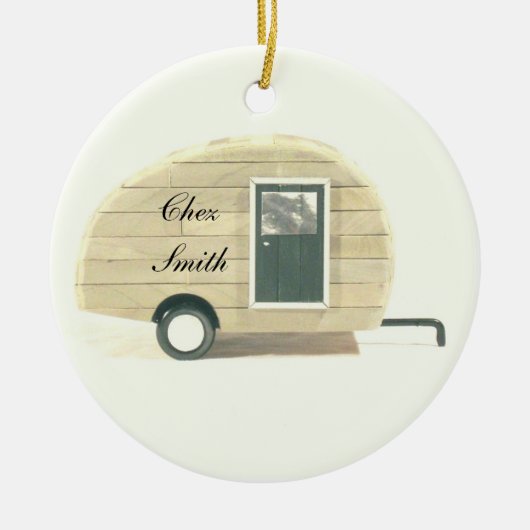 Kleine traankaravaan casa keramisch ornament (Voorkant)